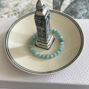 NWOT Aquamarine gemstone beaded stretchy Bracelet